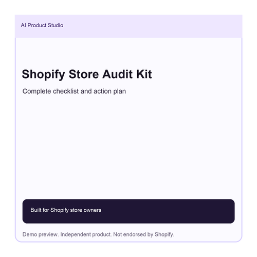 Shopify Store Audit Kit preview - 01 Product Cover