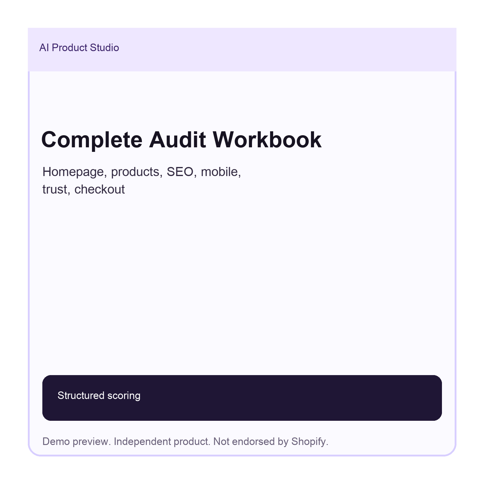Shopify Store Audit Kit preview - 03 Complete Audit Workbook