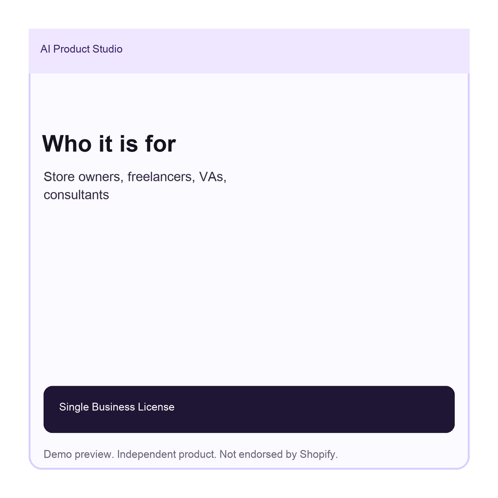 Shopify Store Audit Kit preview - 06 Who It Is For